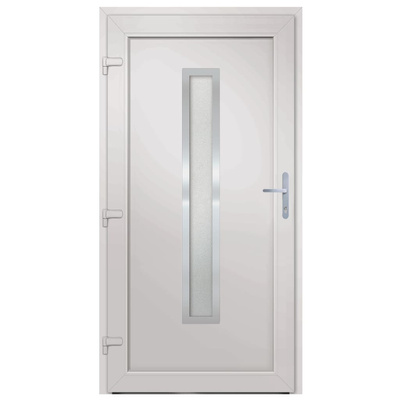 vidaXL Drzwi wejściowe, białe, 98x208 cm, PVC model standard