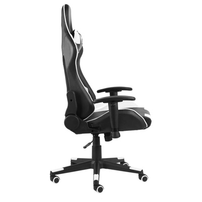 vidaXL Obrotowy fotel gamingowy, biały, PVC