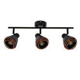 Lampa ścienna/sufitowa czarna klosz miedziany 3xE14 40W Neria 93-82572