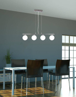 Lampa wisząca chrom/biała kula 4 RAISA 34-01399