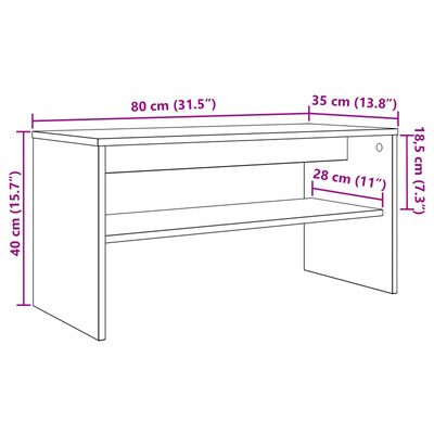 Szafka pod telewizor 80 x 35 x 40 cm Betonowy szary