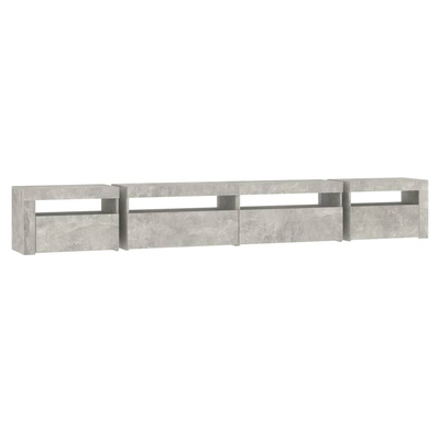 vidaXL Szafka pod TV z oświetleniem LED, szarość betonu, 270x35x40 cm