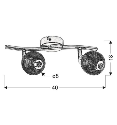 Lampa ścienna candellux novel 92-06967 listwa g9 chrom