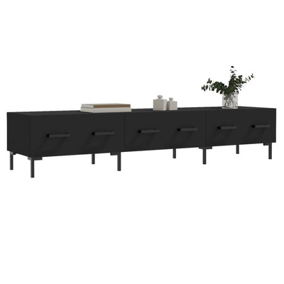 vidaXL Szafka pod TV, czarna, 150x36x30 cm, materiał drewnopochodny