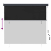 Roleta antracytowy 180 x 250 cm Materiał i Aluminium