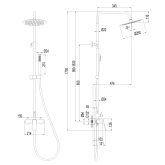 Deszczownia z baterią natryskową Neri Plus Invena Trend Miedź