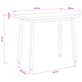110 x 55 x 75 cm Lite Drewno Akacji Biały Prostokątny
