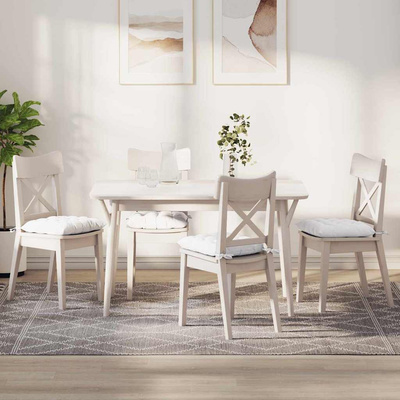 Poduszki na siedziska 4 pcs Biały 40 x 40 x 6 cm tkanina