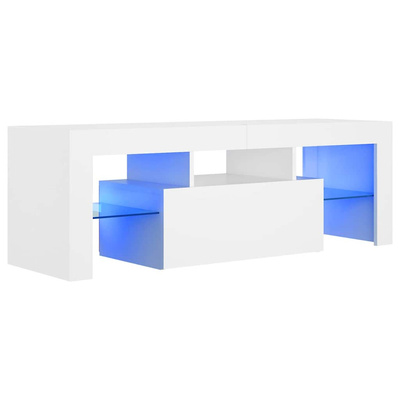 pod TV z oświetleniem LED, biała, 120x35x40 cm Szafka