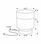 Porto lampa stołowa 1x60w e27 abażur czarny + fornir