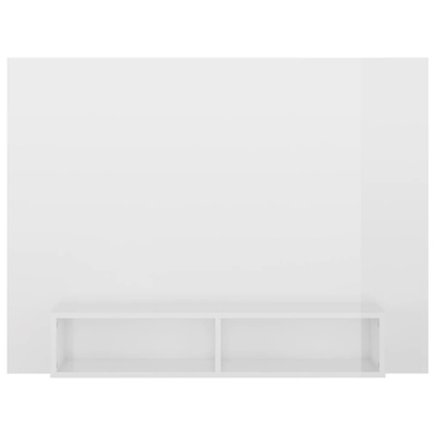 vidaXL Wisząca szafka pod TV, biała, wysoki połysk, 120x23,5x90 cm