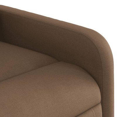 vidaXL Podnoszony fotel masujący, rozkładany, brązowy, obity tkaniną model standard