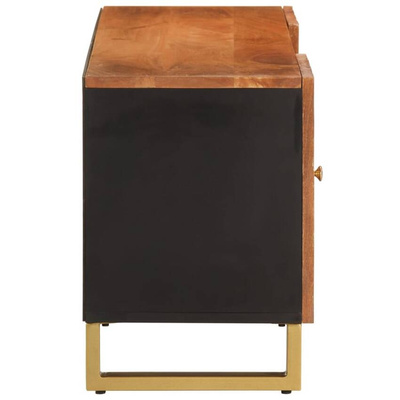vidaXL Szafka pod TV, brązowo-czarna 105x33,5x46 cm, lite drewno mango