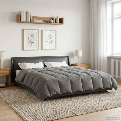 Kołdra na cały rok Jasnoszary 220 x 260 cm Mikrofibra