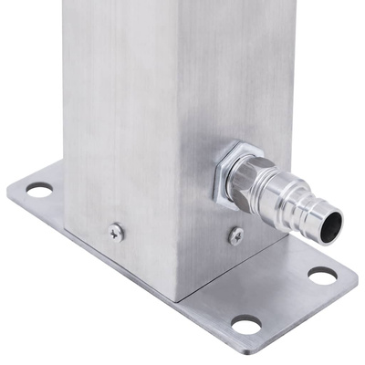 Kran ogrodowy na kwadratowym słupku, 100 cm, stal nierdzewna