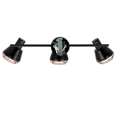 Lampa ścienna/sufitowa czarna klosz miedziany 3xE14 40W Neria 93-82572