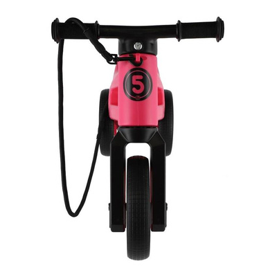 FWRider Super Sport 516491  Kolor: Pink / Różowy z różowymi felgami Rowerek biegowy Jeździk 2w1 Ciche koła + Pasek do noszenia dla Rodzica