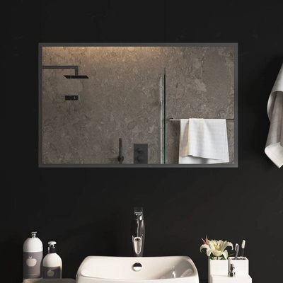 vidaXL Lustro łazienkowe z LED, 80x50 cm
