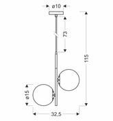 Lampa wisząca czarny mat/złota 2xE14 Duo 32-01269