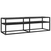 vidaXL Szafka pod TV, czarny marmur, 140x40x40,5 cm, szkło hartowane