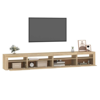 vidaXL Szafka pod TV z oświetleniem LED, dąb sonoma, 270x35x40 cm