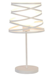 Lampka nocna Akita Ledea biała metalowa ze szklanym kloszem