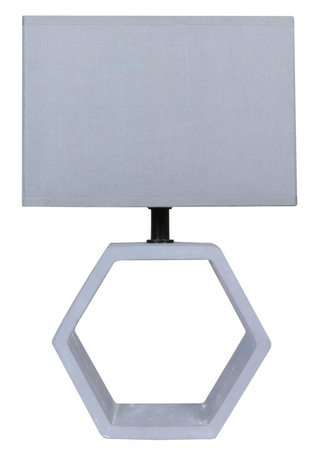 Lampka nocna Vidal ceramiczna szara nowoczesna z abażurem