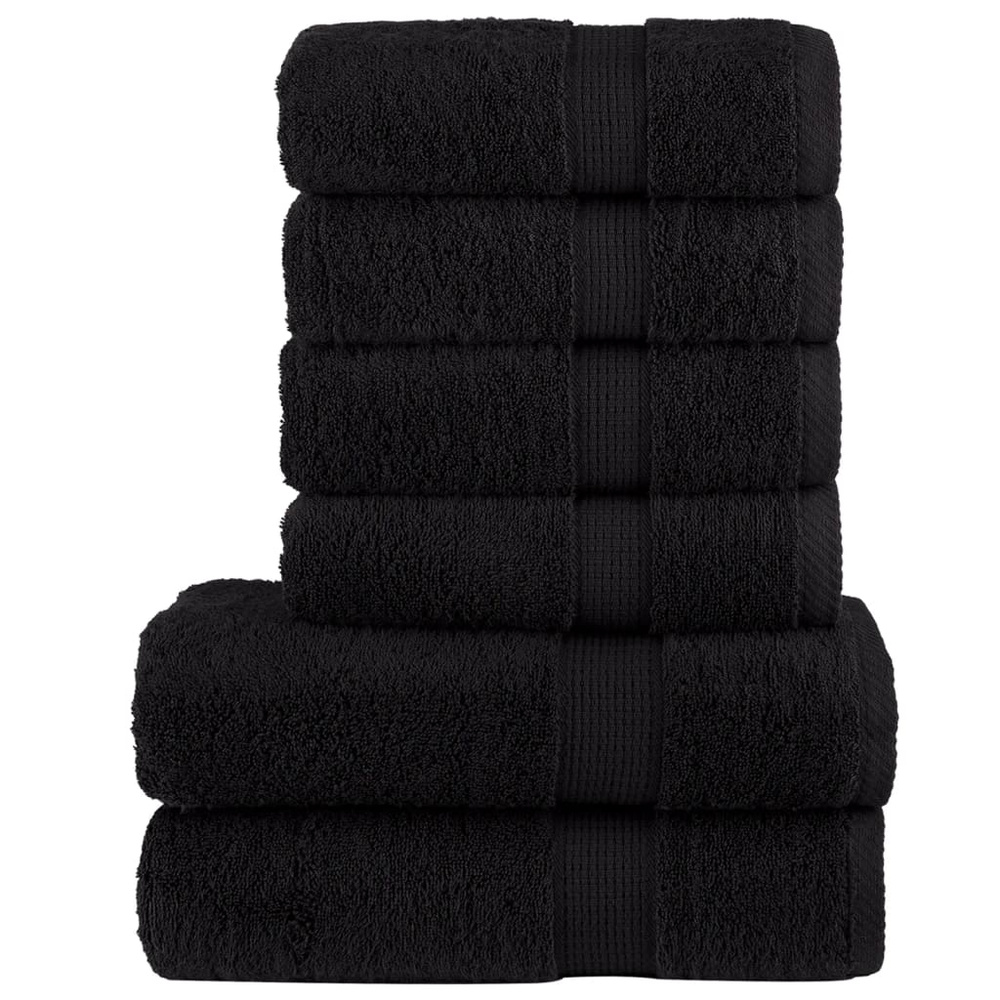 6-częściowy zestaw ręczników premium SOLUND, czarny, 600 g/cm?