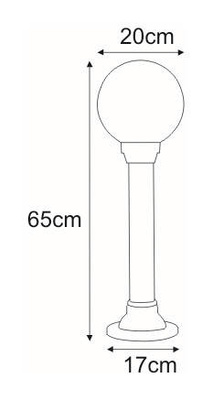 Lampa ogrodowa stojąca K-ML-OGROD 200 0.4 KL. DYM z serii ASTRID