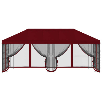 Altana z bokami 6 x 3 m bordowy Poliester i Stal 190