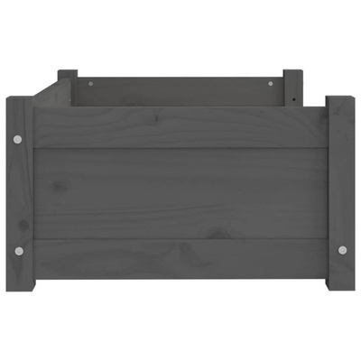 vidaXL Legowisko dla psa, szare, 65,5x50,5x28 cm, lite drewno sosnowe