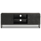 vidaXL Szafka pod TV, czarna, 110x30x40 cm, lite drewno mango i żelazo model standard