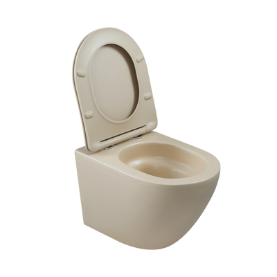 MISKA WC PODWIESZANA, QFS, TAVRO OKRĄGŁA, Z DESKĄ WOLNOOPAD CAPPUCCINO
