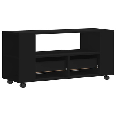 vidaXL Szafka pod TV, czarna, 102x34,5x43 cm, materiał drewnopochodny