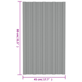 Panel dachowy 36 pcs Szary 80 x 45 cm Stal galwanizowana