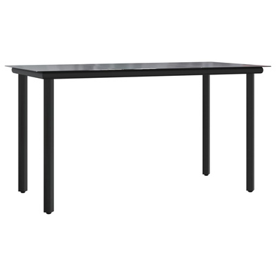 9-częściowy zestaw mebli ogrodowych, czarny, rattan PVC