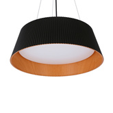 umbria lampa wisząca czarno drewniana led klosz biały 31-24183