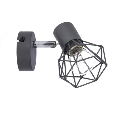 Kinkiet szary druciany pojedynczy 1X40W E14 Verve 91-60969