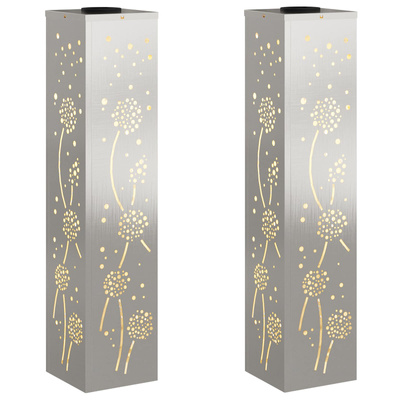 Słoneczna LED lampa na ścieżkę 2 pcs Srebrny Stal nierdzewna