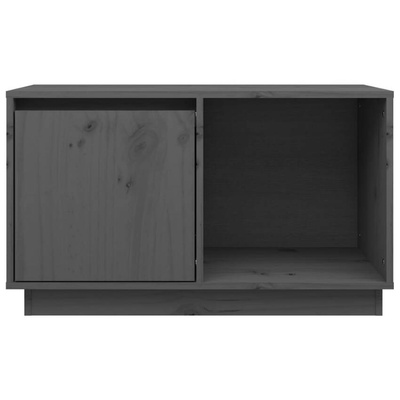 vidaXL Szafka pod TV, szara, 74x35x44 cm, lite drewno sosnowe