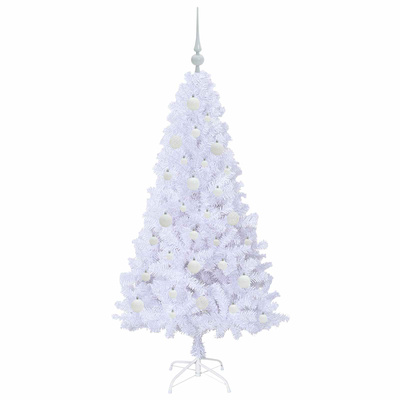 Sztuczna choinka z 150 diodami LED Biały 150 cm PVC i stal