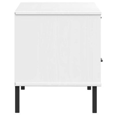 Szafka pod TV OSLO, metalowe nóżki, biała, sosnowa vidaXL