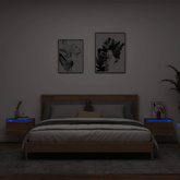 vidaXL Wiszące szafki nocne z LED, 2 szt., brązowy dąb