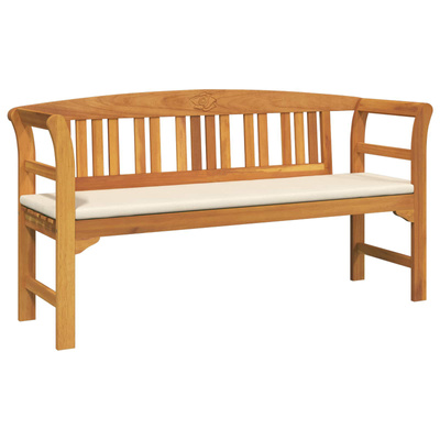 Ławka Różana 157 x 46 x 82,5 cm Lite Drewno Akacji kremowobiały