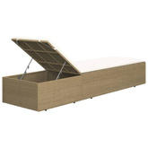 vidaXL Leżak z polirattanu, brązowo-kremowy