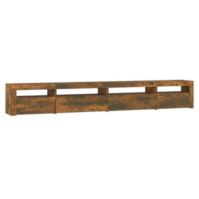 vidaXL Szafka pod TV z oświetleniem LED, przydymiony dąb, 270x35x40 cm