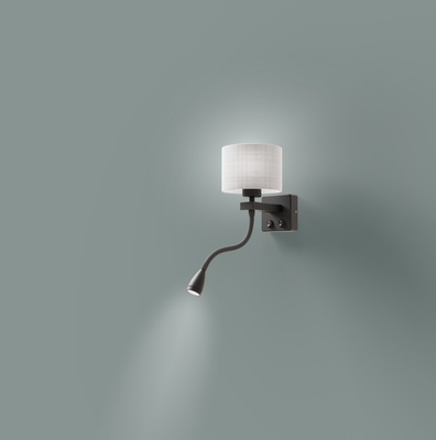 Kinkiet czarny/szary z lampką do czytania LED Polo Candellux 21-75499