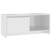vidaXL Szafka pod TV, wysoki połysk, biała, 90x35x40 cm