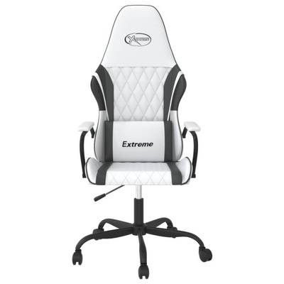 vidaXL Fotel gamingowy, biało-czarny, sztuczna skóra model standard