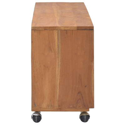 vidaXL Szafka z kółkami pod TV, 110x30x40 cm, lite drewno tekowe